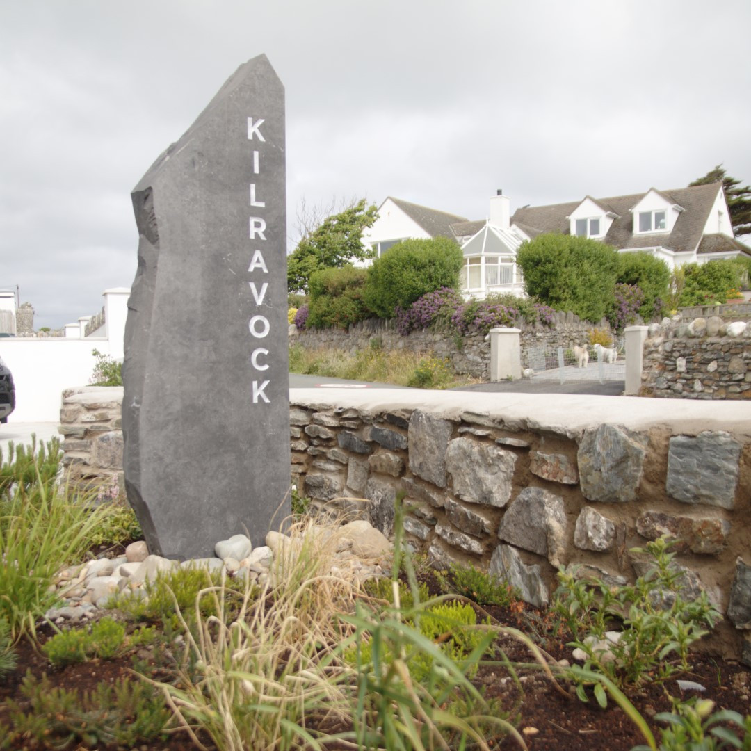 Garden Standing stone Kilravock Gansey Isle of Man
