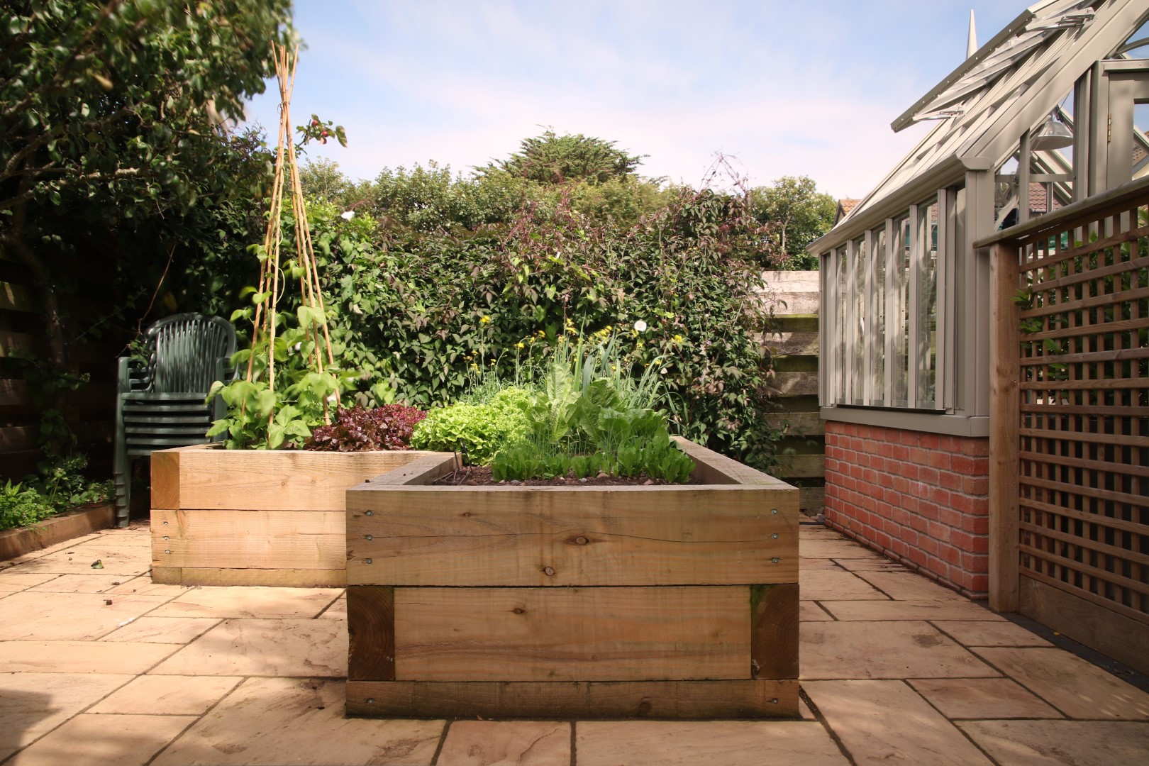 Timber raised vegetable bed